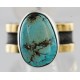 .925 Sterling Silver and 12kt Gold Filled HANDMADE Certified Authentic Navajo Turquoise Native American Ring  371104938823