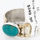 .925 Sterling Silver and 12kt Gold Filled Handmade Navajo Turquoise Native American Ring 390788910783