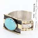 Sterling Silver and 12kt Gold Filled Handmade Navajo Turquoise Ring 390795520320