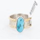 .925 Sterling Silver and 12kt Gold Filled Handmade Certified Authentic Navajo Turquoise Native American Ring  390816426919