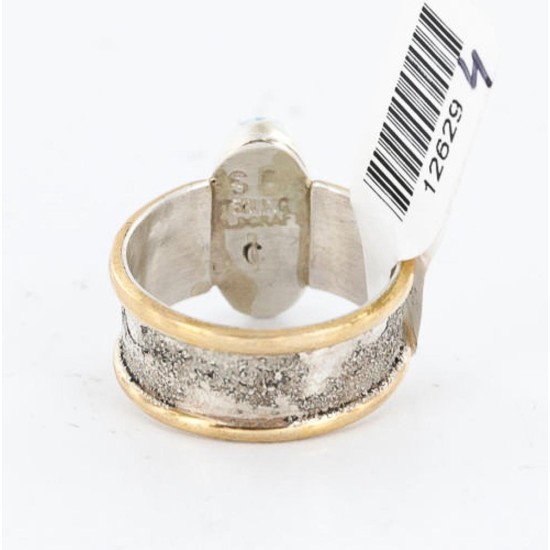 .925 Sterling Silver and 12kt Gold Filled Handmade Certified Authentic Navajo Turquoise Native American Ring  390816426919