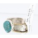 .925 Sterling Silver and 12kt Gold Filled Handmade Certified Authentic Navajo Turquoise Native American Ring  390959558800