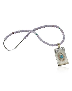 .925 Sterling Silver and 12kt Gold Filled Handmade Certified Authentic NavajoONE Mountain Turquoise Native American Necklace 370966568679