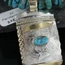 .925 Sterling Silver & 12kt Gold Filled NavajoONE Turquoise Necklace 390726392558