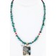 .925 Sterling Silver and 12kt Gold Filled Handmade Chief HEAD Certified Authentic Navajo Turquoise Native American Necklace 371044617005