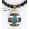 .925 Sterling Silver and 12kt Gold Filled Handmade CIRCLE Certified Authentic Navajo Turquoise Native American Necklace 371044069903