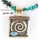 .925 Sterling Silver and 12kt Gold Filled Handmade CIRCLE Certified Authentic Navajo Turquoise Native American Necklace 390810062354