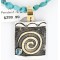 .925 Sterling Silver and 12kt Gold Filled Handmade CIRCLE Certified Authentic Navajo Turquoise Native American Necklace 390823316246