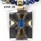 .925 Sterling Silver and 12kt Gold Filled Handmade CROSS Certified Authentic Navajo Denim Lapis Native American Necklace 370997869460