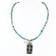 .925 Sterling Silver and 12kt Gold Filled Handmade CROSS Certified Authentic Navajo Turquoise Native American Necklace 370994193007