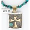 .925 Sterling Silver and 12kt Gold Filled Handmade Cross Certified Authentic Navajo Turquoise Native American Necklace 371034485514