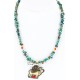.925 Sterling Silver and 12kt Gold Filled Handmade ELK Certified Authentic Navajo CORAL and Turquoise Native American Necklace 390829370064