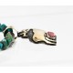 .925 Sterling Silver and 12kt Gold Filled Handmade ELK Certified Authentic Navajo CORAL and Turquoise Native American Necklace 390829370064