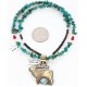.925 Sterling Silver and 12kt Gold Filled Handmade ELK Certified Authentic Navajo Turquoise Native American Necklace 390816870628