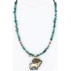 .925 Sterling Silver and 12kt Gold Filled Handmade ELK Certified Authentic Navajo Turquoise Native American Necklace 390821626241