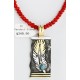 .925 Sterling Silver and 12kt Gold Filled HANDMADE Feather Certified Authentic Navajo Turquoise and Coral Native American Necklace 371102900292