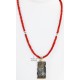 .925 Sterling Silver and 12kt Gold Filled HANDMADE Feather Certified Authentic Navajo Turquoise and Coral Native American Necklace 371102900292