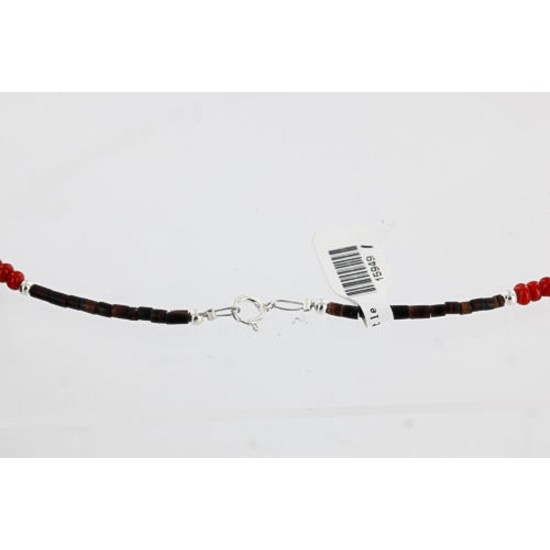 .925 Sterling Silver and 12kt Gold Filled HANDMADE Feather Certified Authentic Navajo Turquoise and Coral Native American Necklace 371102900292