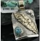 .925 Sterling Silver and 12kt Gold Filled Handmade Feather Certified Authentic Navajo Turquoise Native American Necklace 370973118733