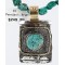 .925 Sterling Silver and 12kt Gold Filled Handmade Feather Certified Authentic Navajo Turquoise Native American Necklace 390772799936