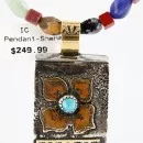 .925 Sterling Silver and 12kt Gold Filled Handmade FLOWER Navajo MULTI COLOR Stones Native American Necklace 371006732348
