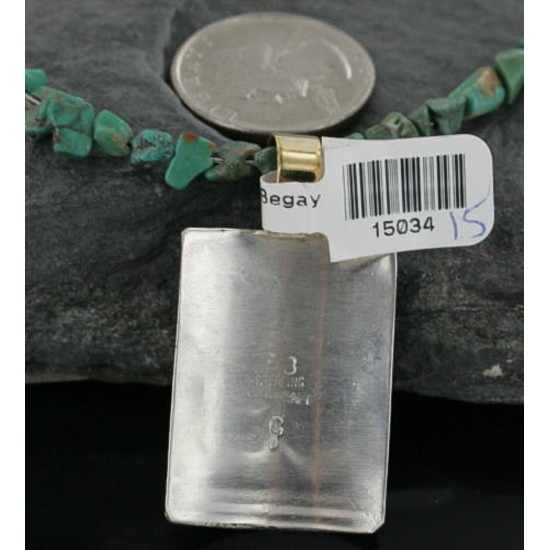 .925 Sterling Silver and 12kt Gold Filled Handmade FLOWER Certified Authentic Navajo Native American Necklace 370924167930