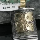 .925 Sterling Silver and 12kt Gold Filled Handmade FLOWER Navajo Native American Necklace 370924167930