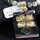 .925 Sterling Silver and 12kt Gold Filled Handmade FLOWER Navajo Turquoise Native American Necklace 370985292568