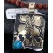 .925 Sterling Silver and 12kt Gold Filled Handmade FLOWER Certified Authentic Navajo Turquoise Native American Necklace 390744522117
