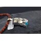 .925 Sterling Silver and 12kt Gold Filled Handmade FLOWER Certified Authentic Navajo Turquoise Native American Necklace 390744522117