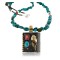 .925 Sterling Silver and 12kt Gold Filled Handmade FLOWER Certified Authentic Navajo Turquoise Native American Necklace 390751622266