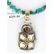 .925 Sterling Silver and 12kt Gold Filled Handmade Flower Certified Authentic Navajo Turquoise Native American Necklace 390809606939