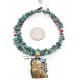 .925 Sterling Silver and 12kt Gold Filled Handmade INDIAN Certified Authentic Navajo Turquoise Native American Necklace 390840253671