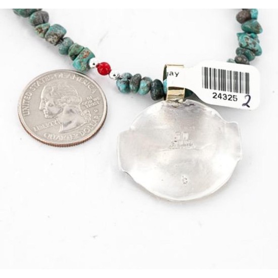 .925 Sterling Silver and 12kt Gold Filled Handmade KACHINA Certified Authentic Navajo Spiny Oyster Native American Necklace 371050081167