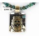 .925 Sterling Silver and 12kt Gold Filled Handmade Sun Face Certified Authentic Navajo Turquoise Native American Necklace 390839495772