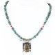 .925 Sterling Silver and 12kt Gold Filled Handmade Sun Face Certified Authentic Navajo Turquoise Native American Necklace 390839495772