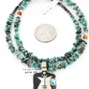 .925 Sterling Silver and 12kt Gold Filled Handmade TEEPEE Navajo Turquoise Native American Necklace 390823878558