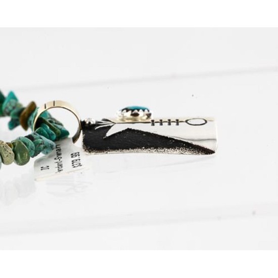 .925 Sterling Silver and 12kt Gold Filled Handmade TEEPEE Certified Authentic Navajo Turquoise Native American Necklace 390823878558