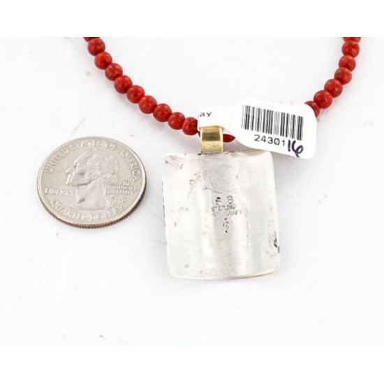.925 Sterling Silver and 12kt Gold Filled Handmade Teepee Certified Authentic Navajo Turquoise Native American Necklace 390839560850