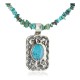 .925 Sterling Silver and Nickel Certified Authentic Handmade Navajo Natural Turquoise Coral Native American Necklace 12810-2-1601