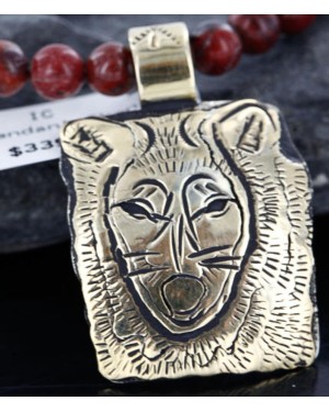.925 Sterling Silver and12kt Gold Filled Handmade Bear Certified Authentic Navajo Native American Necklace 390744898996