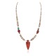 .925 Sterling Silver Arrow Certified Authentic Navajo Natural Turquoise Red Jasper Graduated Melon Shell Native American Necklace 750237-5 .925 Sterling Silver Arrow Certified Authentic Navajo Natural Turquoise Red Jasper Graduated Melon Shell Native American Necklace 750237-5
