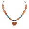 .925 Sterling Silver Butterfly Certified Authentic Navajo Natural Turquoise Agate Hematite Native American Necklace 750209-2
