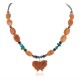 .925 Sterling Silver Butterfly Certified Authentic Navajo Natural Turquoise Agate Hematite Native American Necklace 750209-2