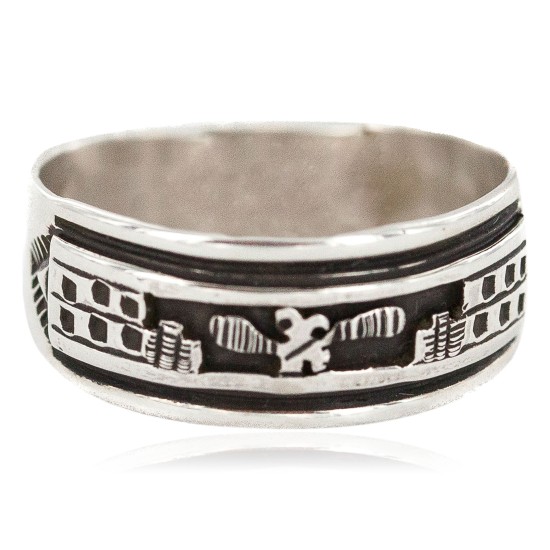 .925 Sterling Silver Certified Authentic Hopi Native American Ring Size 10 18310-2 .925 Sterling Silver Certified Authentic Hopi Native American Ring Size 10 18310-2