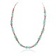 .925 Sterling Silver Certified Authentic Navajo Coral Natural Turquoise Native American Necklace 1579-14