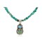 .925 Sterling Silver Certified Authentic Navajo Natural and and Spiderweb Turquoise Quartz Native American Necklace 14545-13-15781