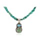 .925 Sterling Silver Certified Authentic Navajo Natural and and Spiderweb Turquoise Quartz Native American Necklace 14545-13-15781