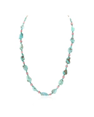 .925 Sterling Silver Certified Authentic Navajo Natural Charoite and Turquoise Native American Necklace 15205-8