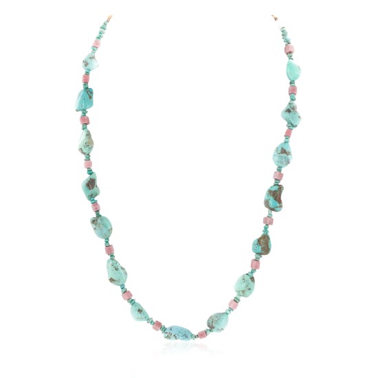 .925 Sterling Silver Certified Authentic Navajo Natural Charoite and Turquoise Native American Necklace 15205-8